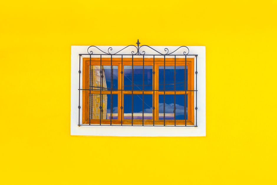 Painted exterior wall of a house in daylight