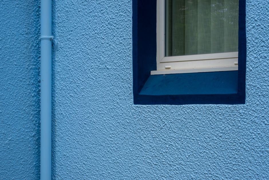 Painted exterior wall of a house in daylight