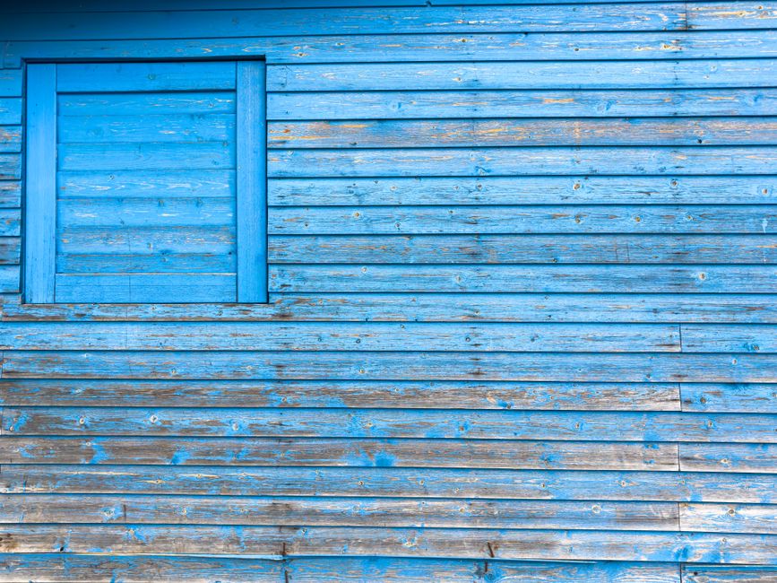 Painted wall and trim on the front of a home