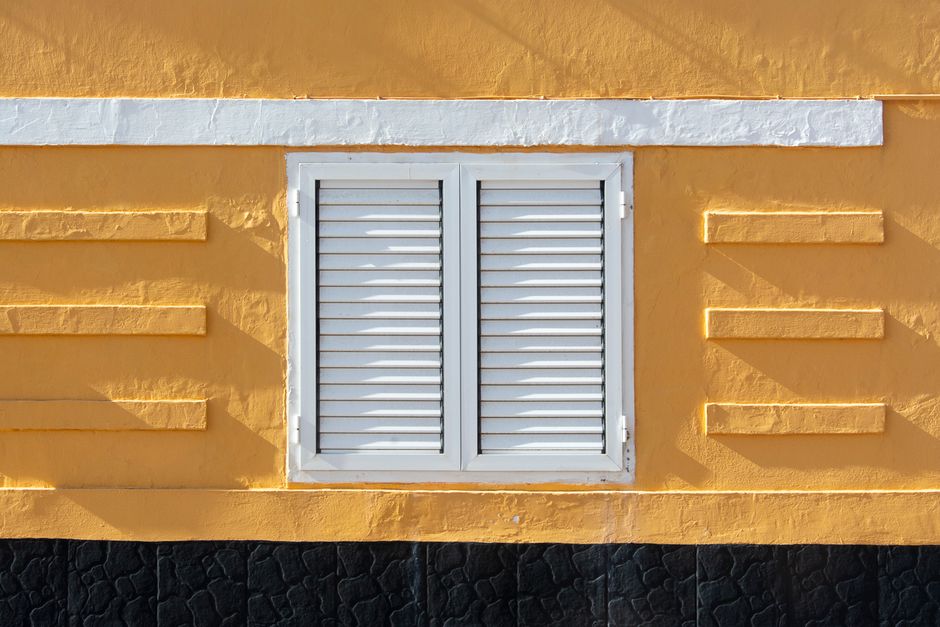 Painted wall and trim on the front of a home